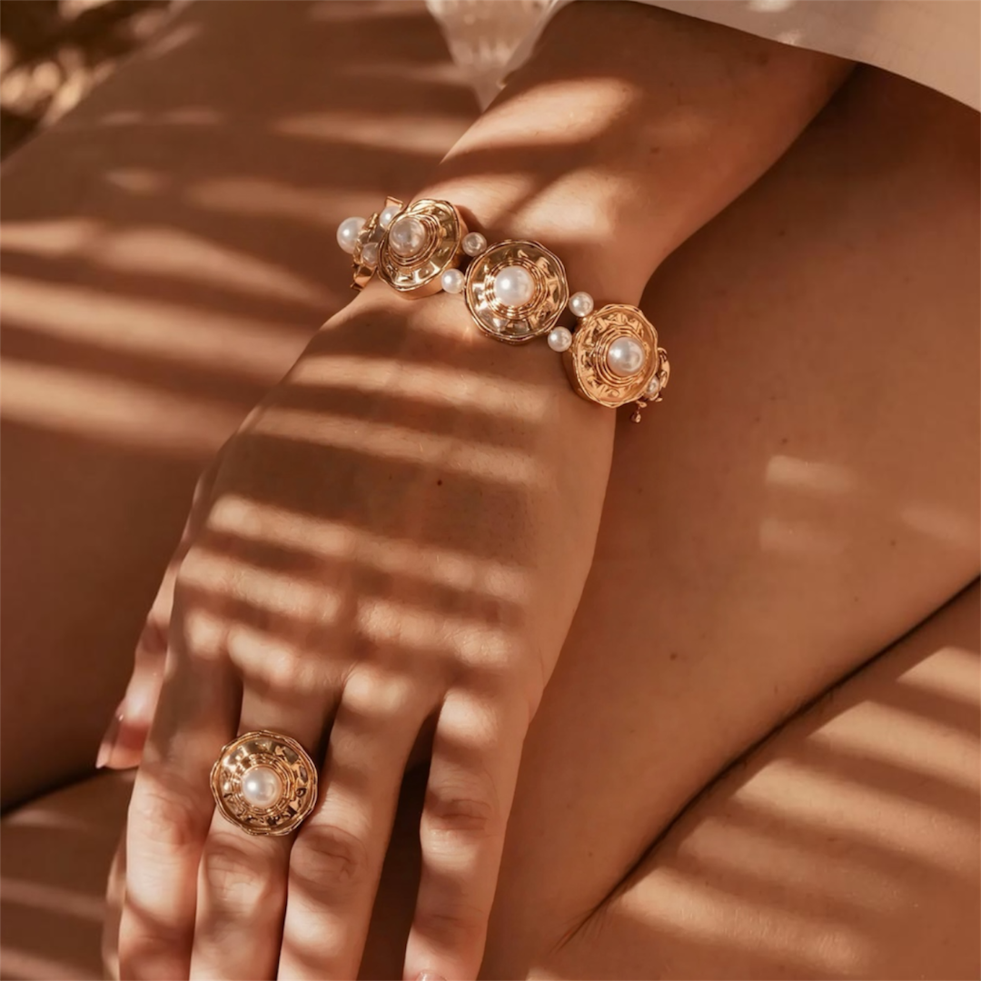 Pulseira Orgânica com Perola