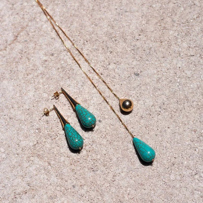 Colar Gravata com Pedra Natural