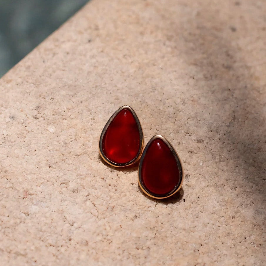 Brinco Gota Pedra Natural