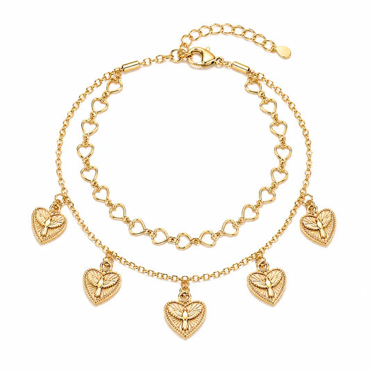 Pulseira Dupla Coração Espírito Santo