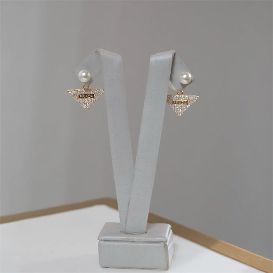 Brinco Cravejado com Pérola Inspiração na Alta Joalheria