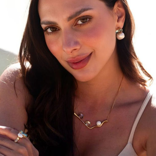 Choker Orgânica com Pedras Naturais