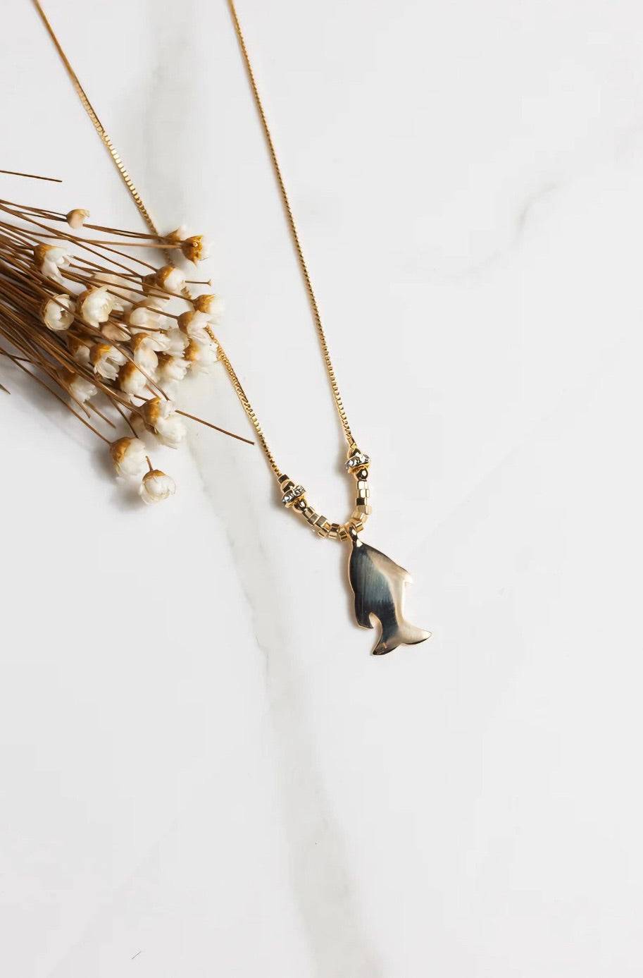 Colar Pedra com Peixe