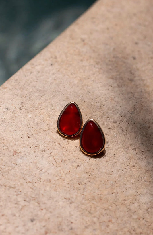 Brinco Gota Pedra Natural