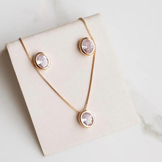 Conjunto Zircônia Oval