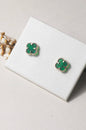 Brinco Trevo Verde Esmeralda